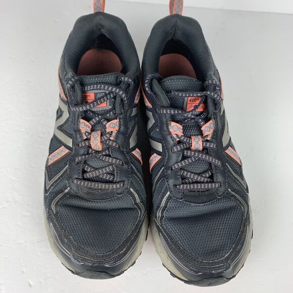 New Balance Womens 410 V5 Trail Running Shoes Gray Coral 8 B *READ WORN SOLES* - Picture 4 of 13